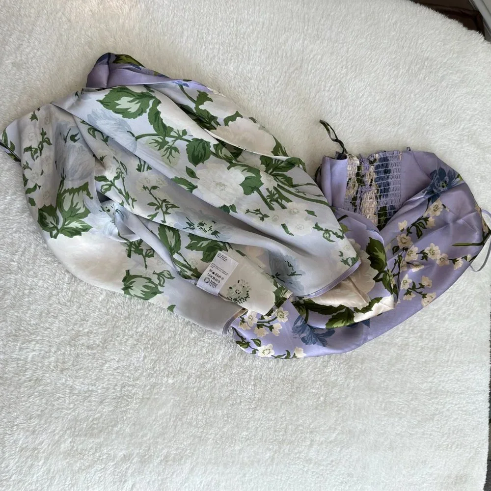 Reformation Frankie Silk Dress in Garden Soiree - Picture 8 of 11